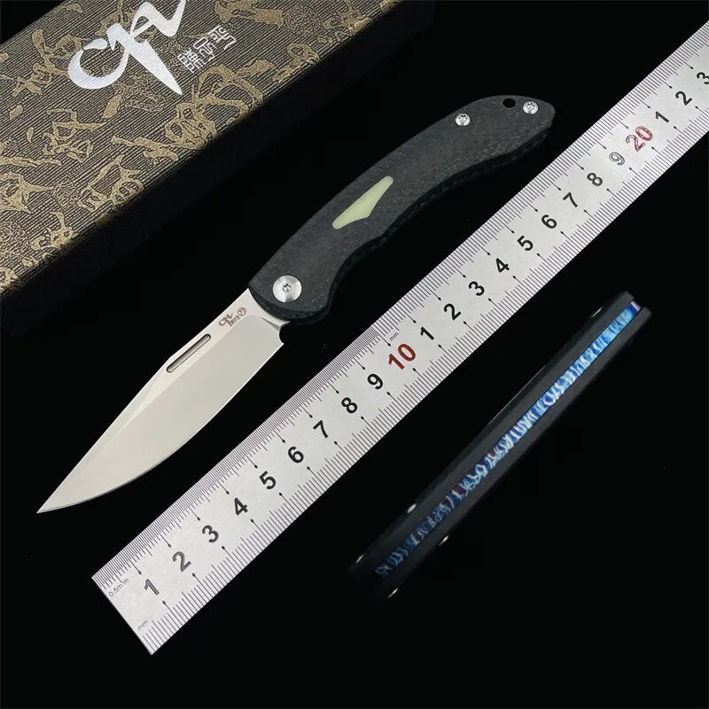 CH Flipper M390 steel Blade Carbon Fiber Folding Knife