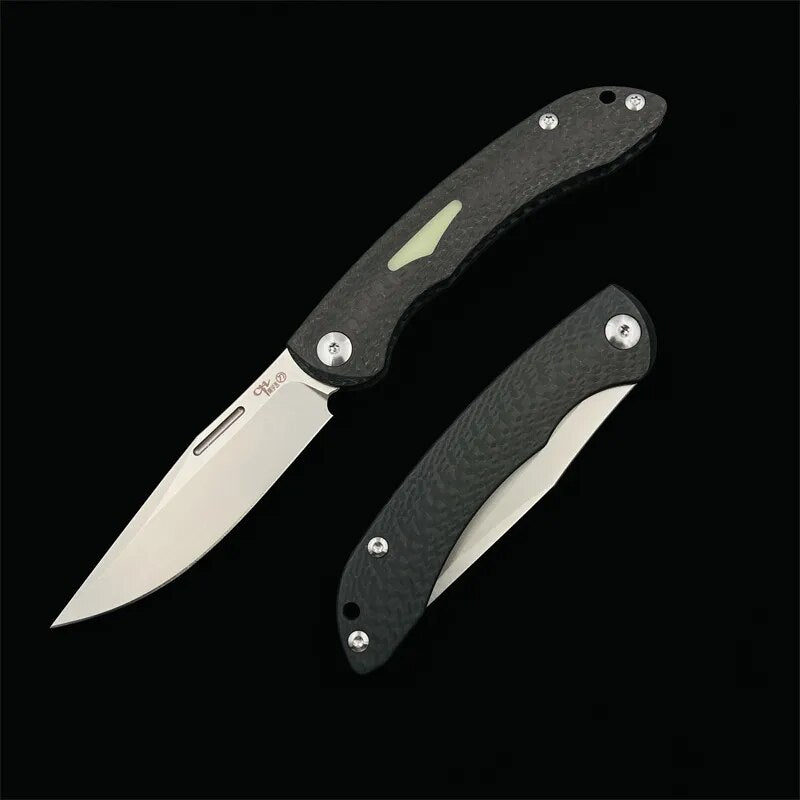 CH Flipper M390 steel Blade Carbon Fiber Folding Knife