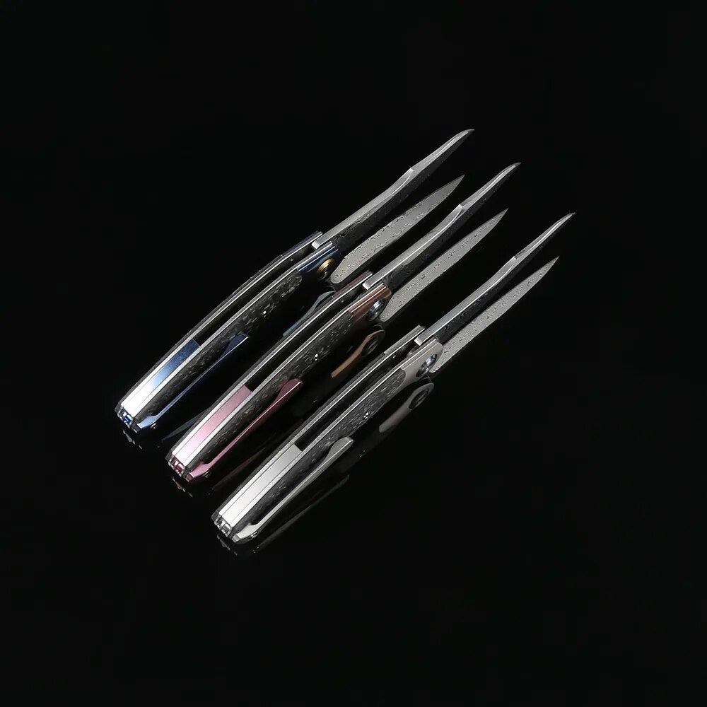 DICORIA ST241 Damascus Blade Carbon Fibre Handle Folding Knife