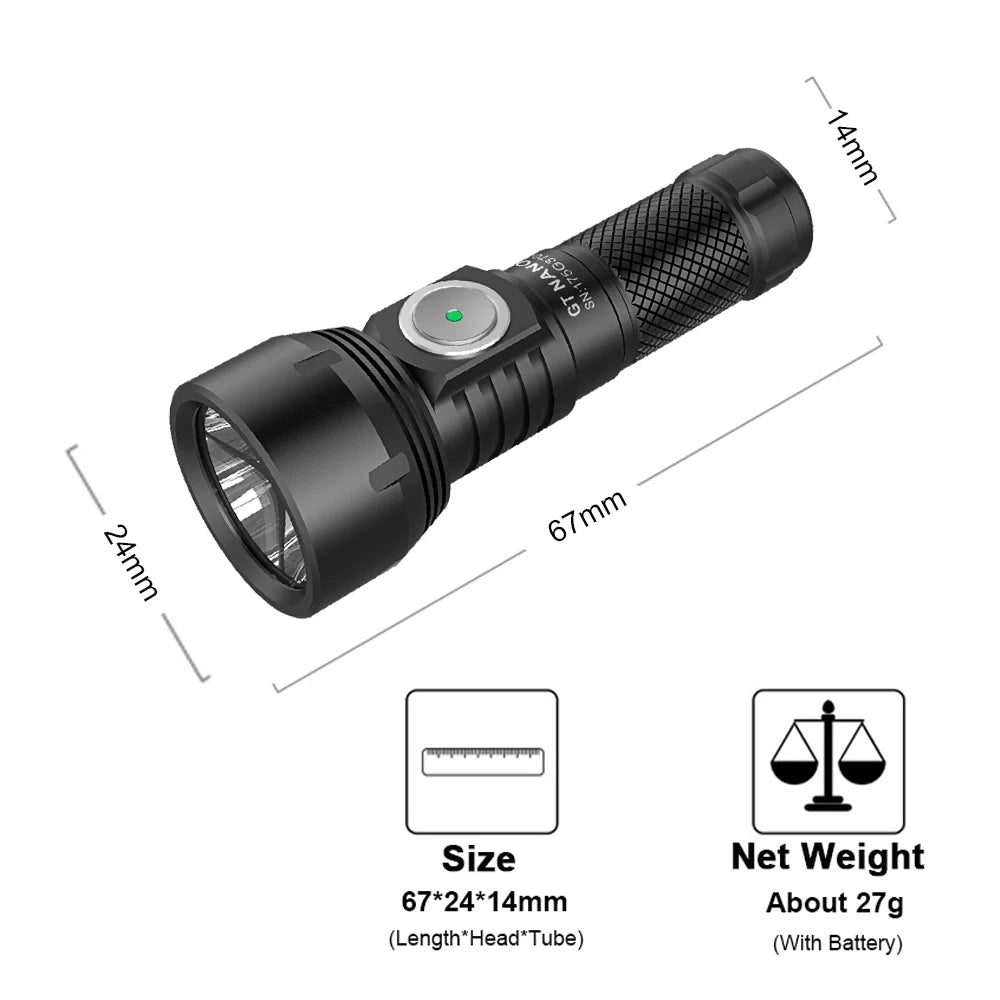 Lumintop GT Nano 3.0 Rechargeable EDC Kaychain Flashlight