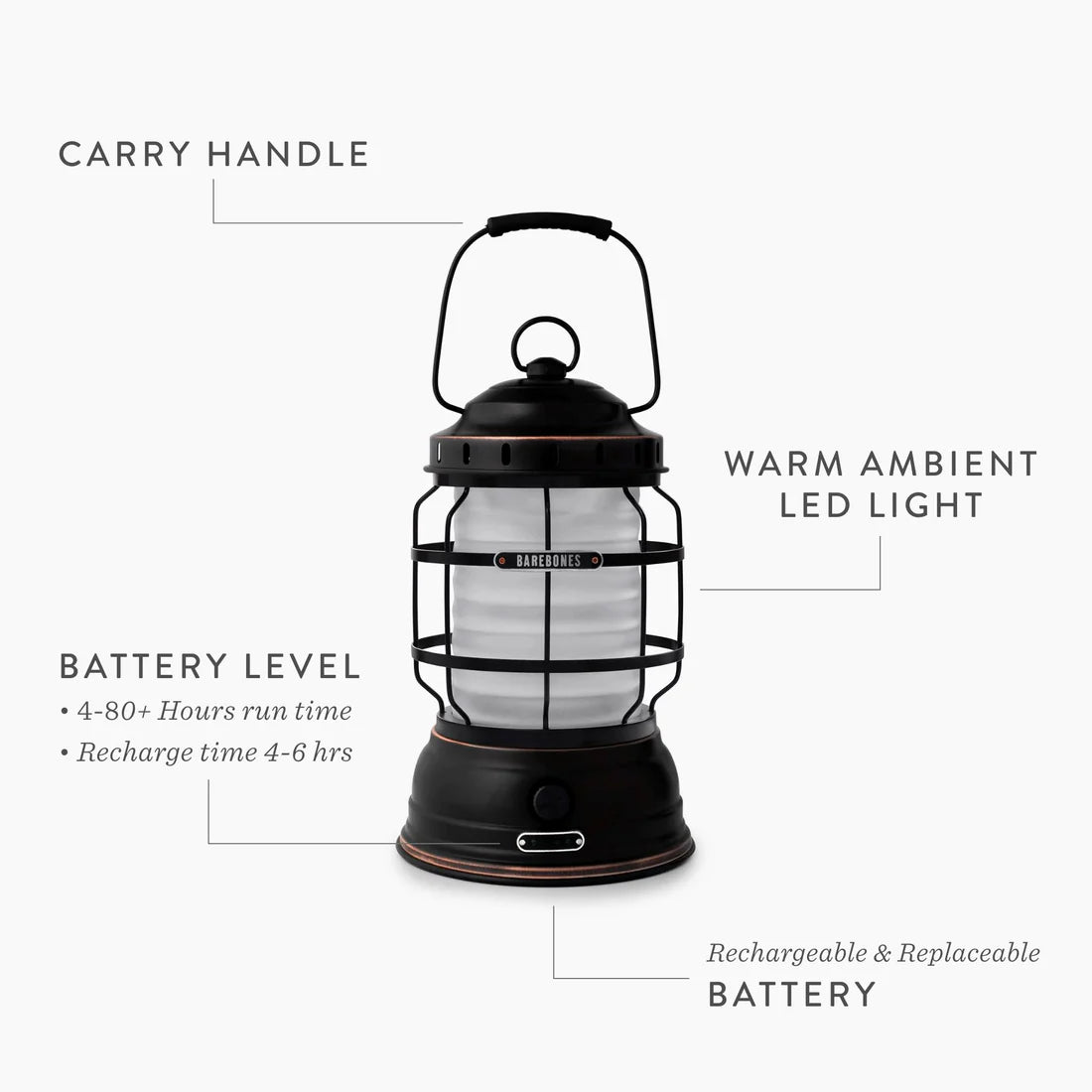 Barebones Forest Camping Light Lantern with Adjustable Brightness