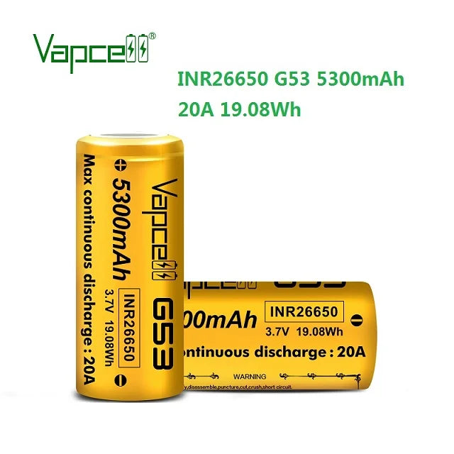 Vapcell G53 5300mah High Capacity 26650 Battery