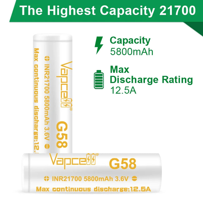 Vapcell G58 21700 5800Mah 12.5A