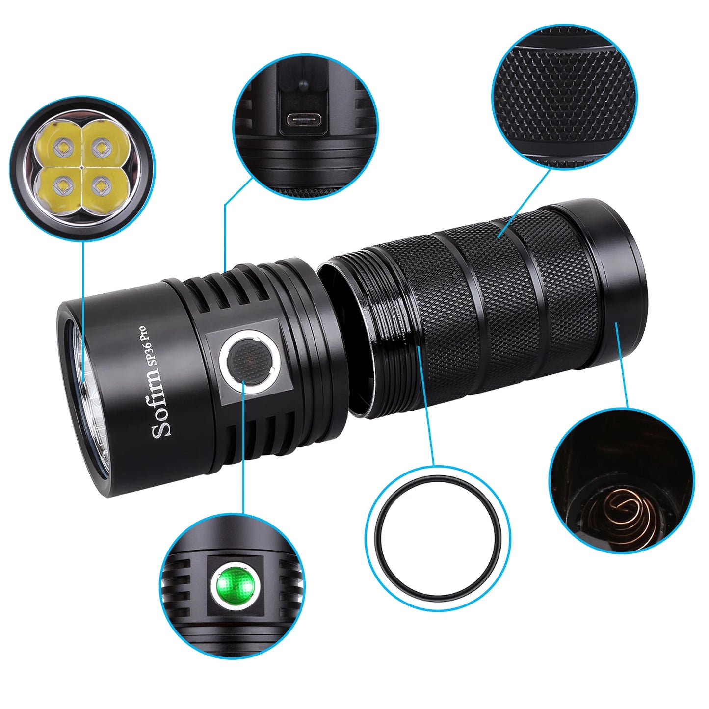 Sofirn SP36 Pro 8000lm Powerful LED Flashlight