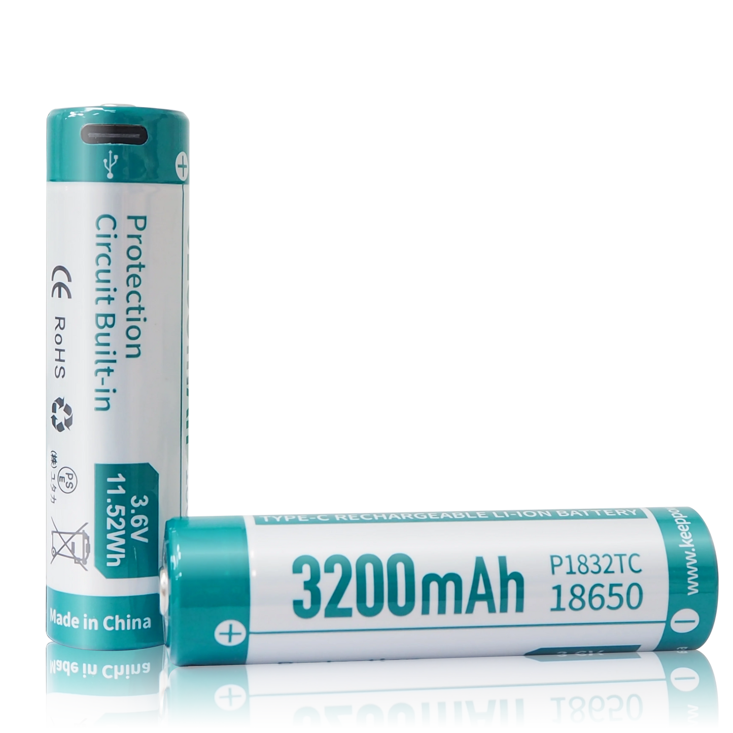 Keeppower P1832TC TYPE-C USB 18650 3.6V 3200mAh Rechargeable Li-ion Battery