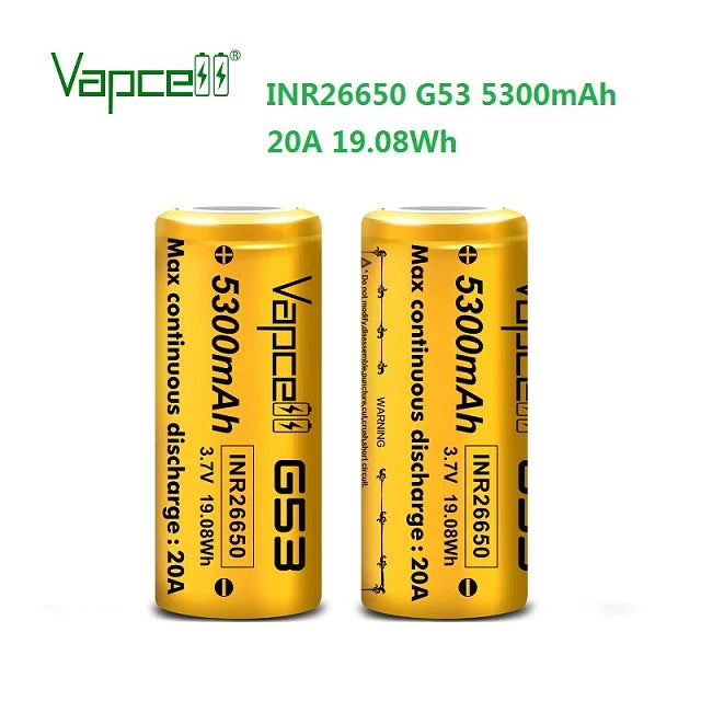 Vapcell G53 5300mah High Capacity 26650 Battery