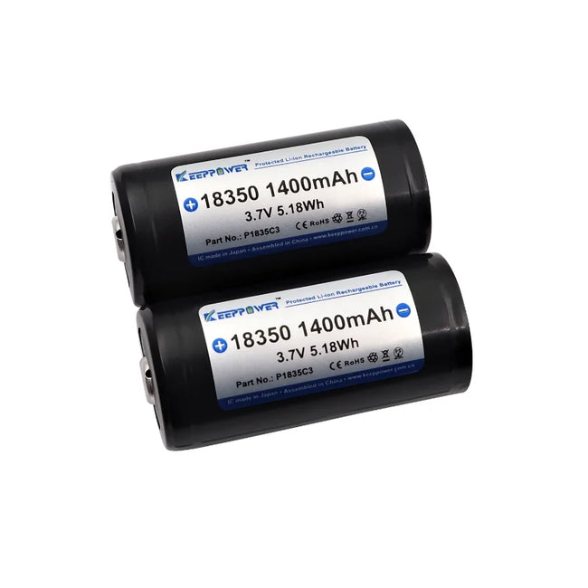 Keeppower P1835C3 1400mAh 18350 Protected Li-ion Rechargeable Battery