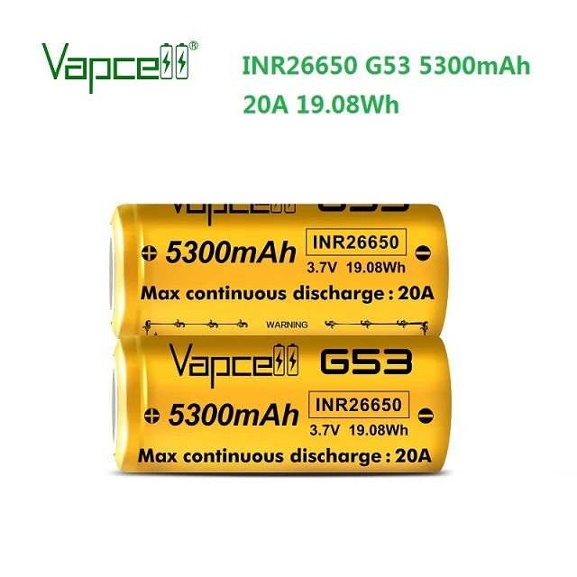 Vapcell G53 5300mah High Capacity 26650 Battery