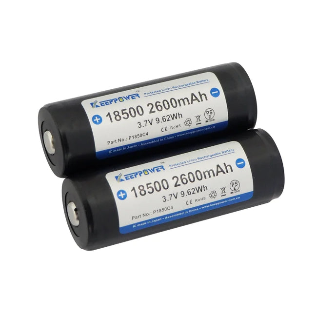 Keeppower P1850C4 3.7V 2600mAh 18500 Protected Lithium-ion Battery