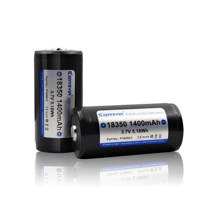 Keeppower P1835C3 1400mAh 18350 Protected Li-ion Rechargeable Battery