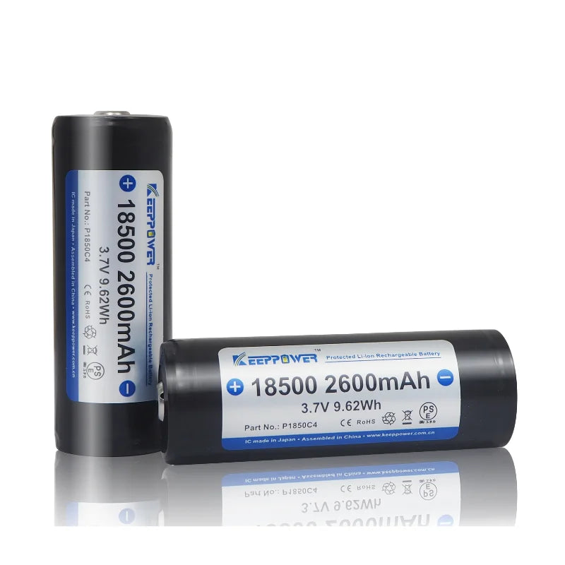 Keeppower P1850C4 3.7V 2600mAh 18500 Protected Lithium-ion Battery
