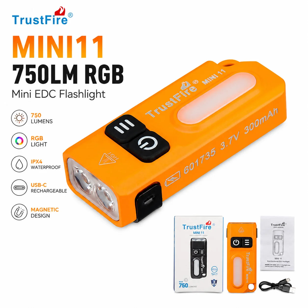 TrustFire MINI11 750LM RGB Mini EDC Flashlight