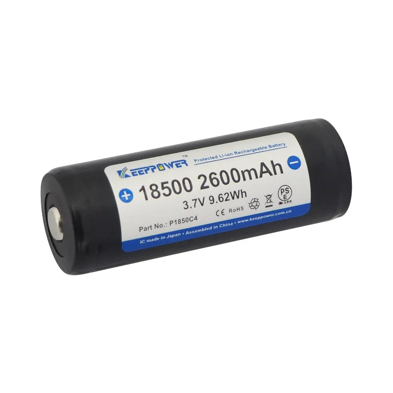 Keeppower P1850C4 3.7V 2600mAh 18500 Protected Lithium-ion Battery
