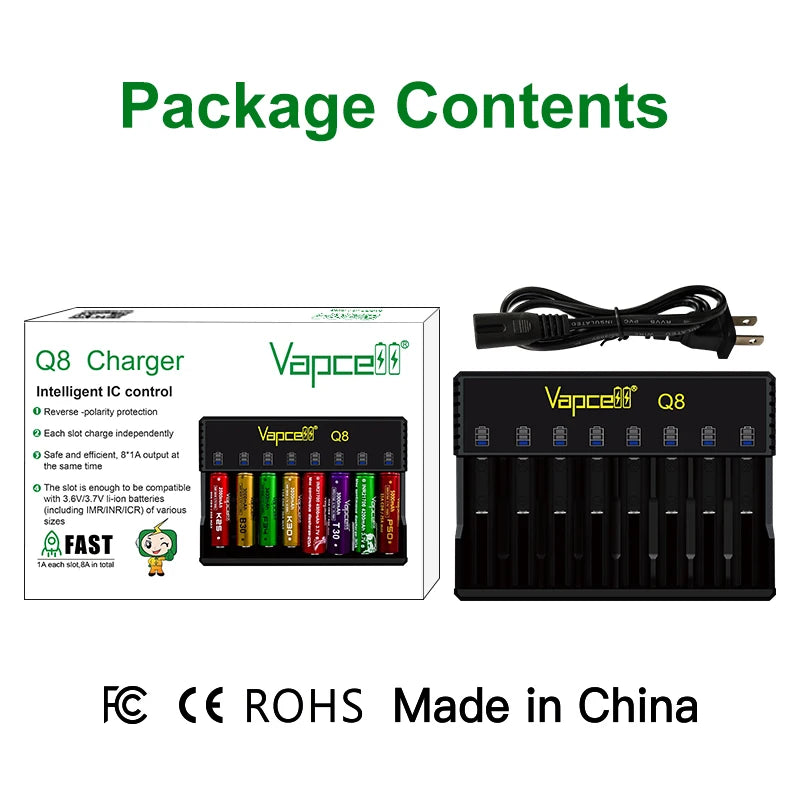 Vapcell Q8 8 Slot Charger