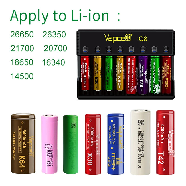 Vapcell Q8 8 Slot Charger