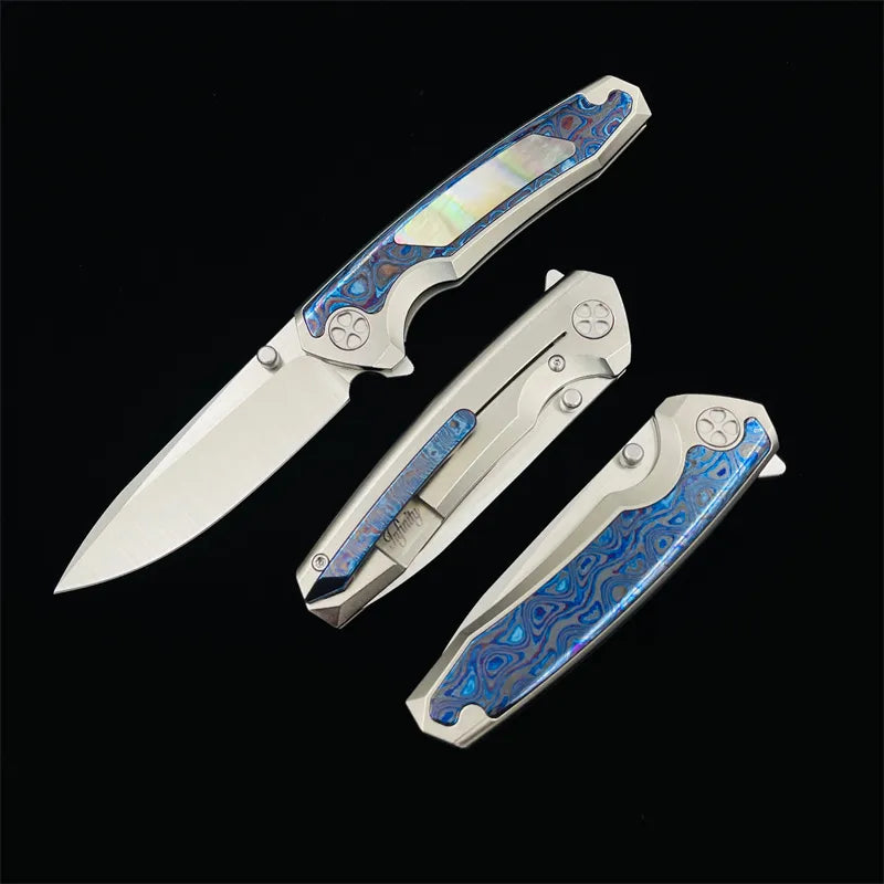 INFINITE Tattoo M390 Blade Titanium HandleFolding Knife