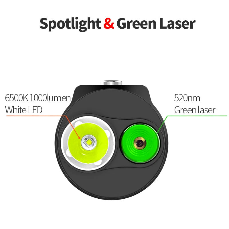 ARCHON J2 1000lm Spotlights green beam diving laser flashlights