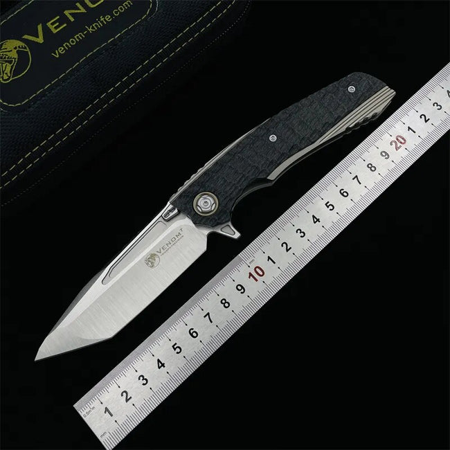 KEVIN JOHN VENOM T S30V Blade Titanium Flipper folding knife