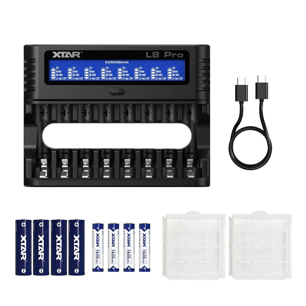 XTAR L8 Pro Smart Charger for AA/AAA 1.2V NI-MH and 1.5V Li-ion battery
