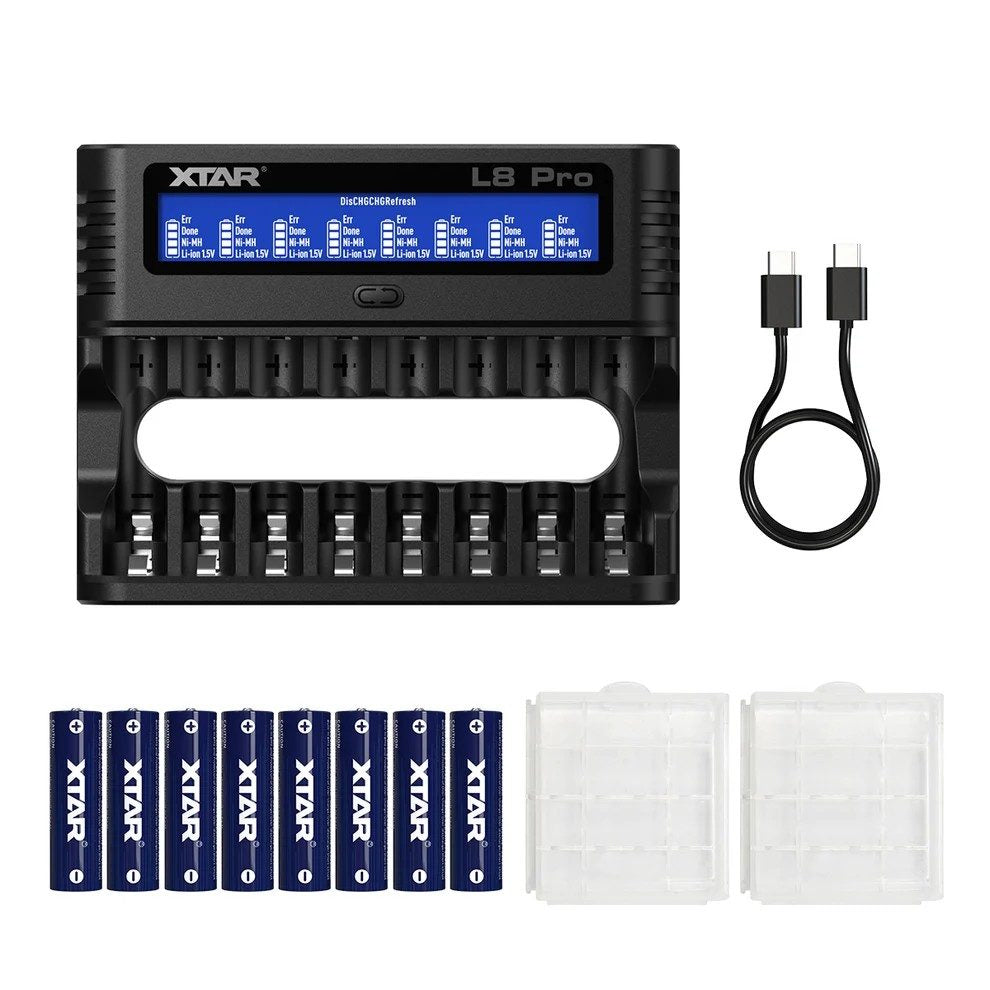XTAR L8 Pro Smart Charger for AA/AAA 1.2V NI-MH and 1.5V Li-ion battery
