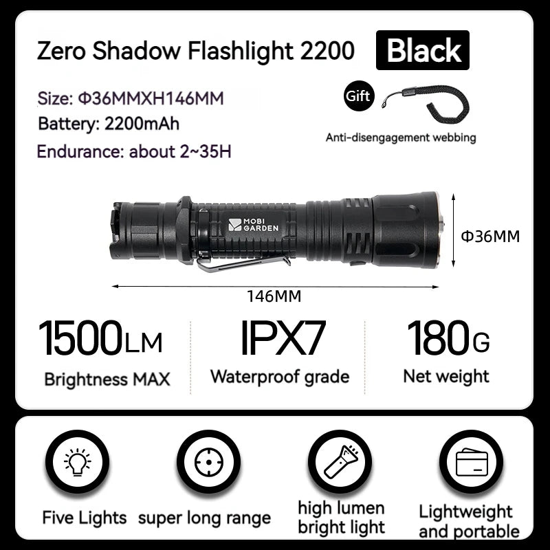 MOBI GARDEN Zero Shadow Camping Flashlight