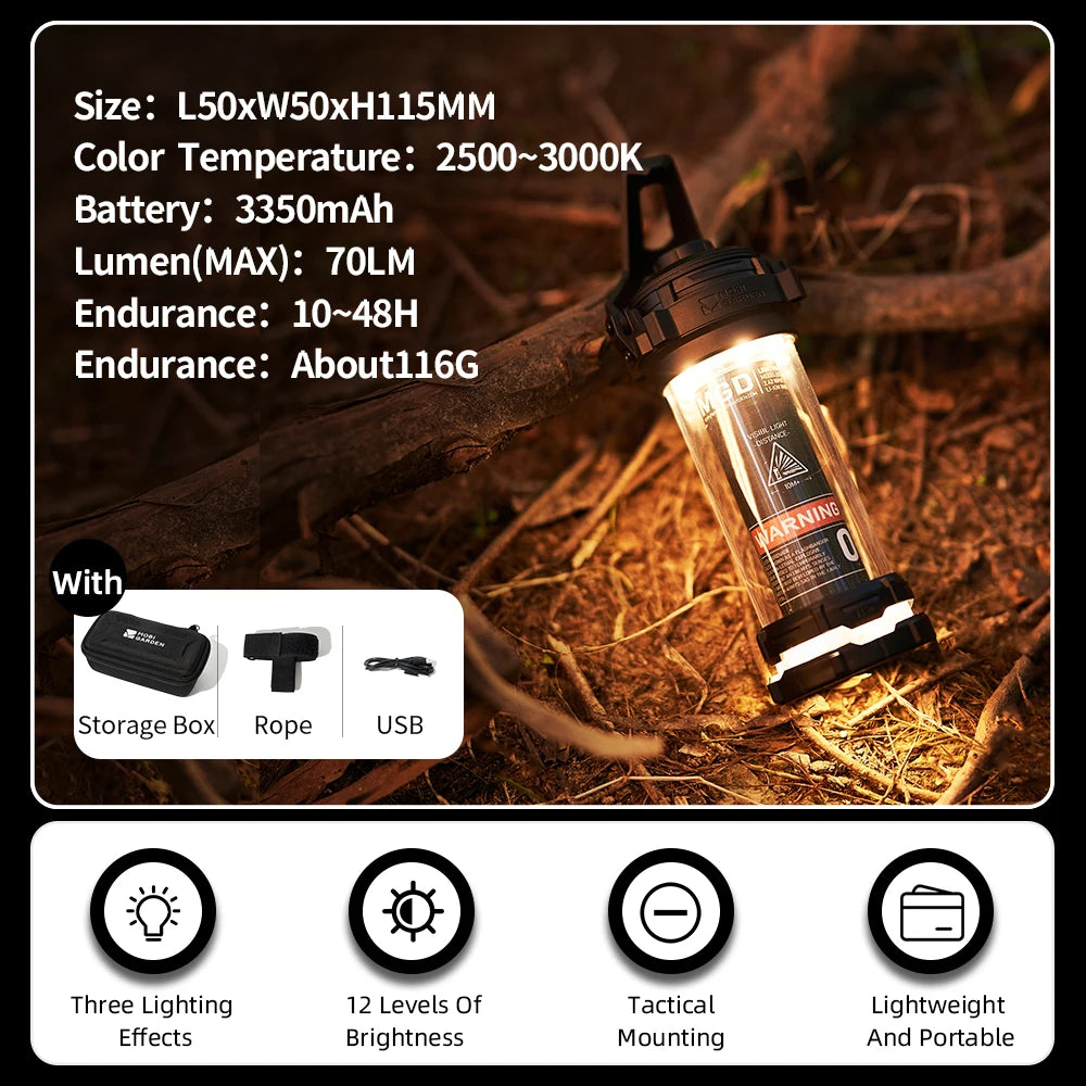 MOBI GARDEN Camping Light Molle Hiking Outdoor Survival Lamp