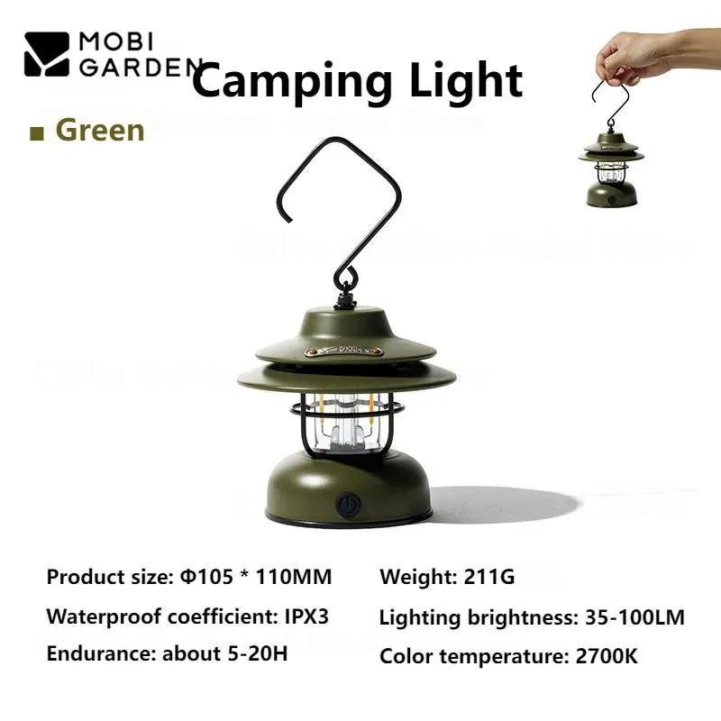 MOBI GARDEN Star Wish-Retro Portable Camping Lantern
