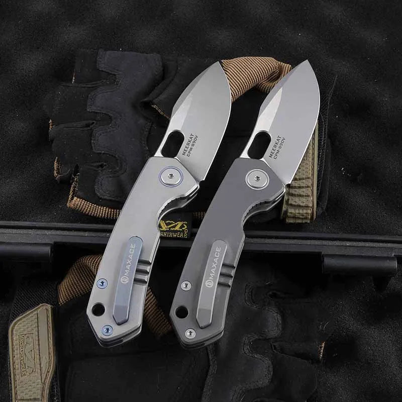 Maxace Meerkat TC4 Handle CPM -S90V Blade Folding Knife