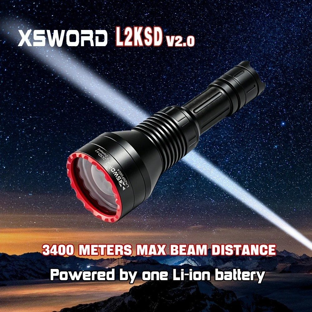 MAXTOCH L2KSD LEP Spotlight – 3400m Ultra Long-Range White Laser Flashlight