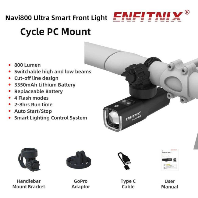 Enfitnix Navi800 Smart Fahrrad-Frontlicht