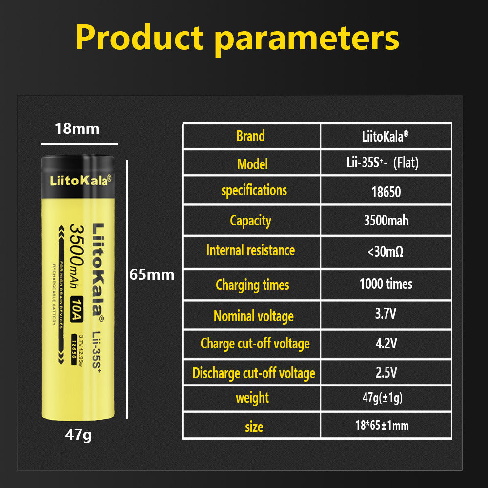LiitoKala Lii-35S 3.7V 18650 3500mah Battery