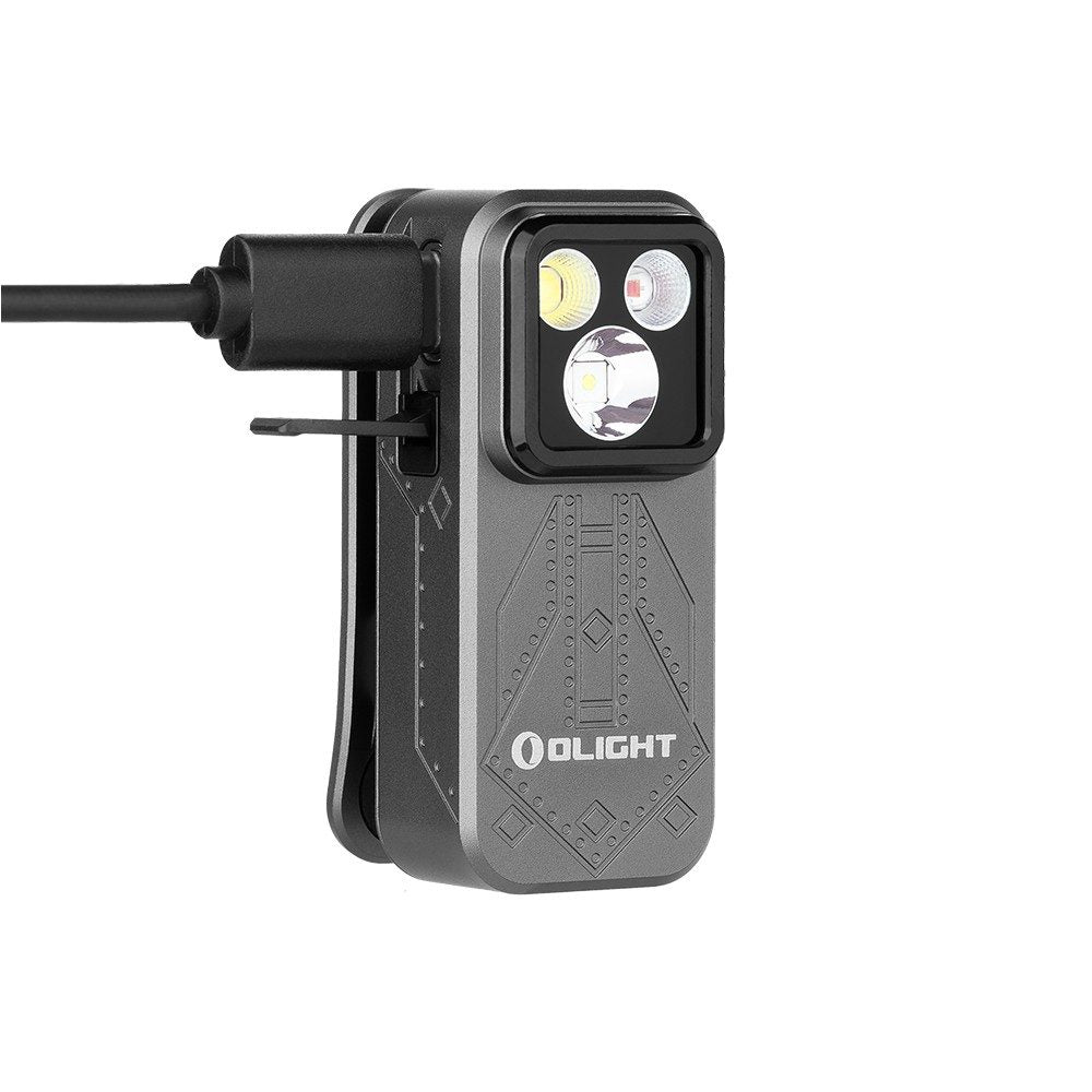Olight Oclip Pro Clip on Flashlight with Floodlight Spotlight and Red Light