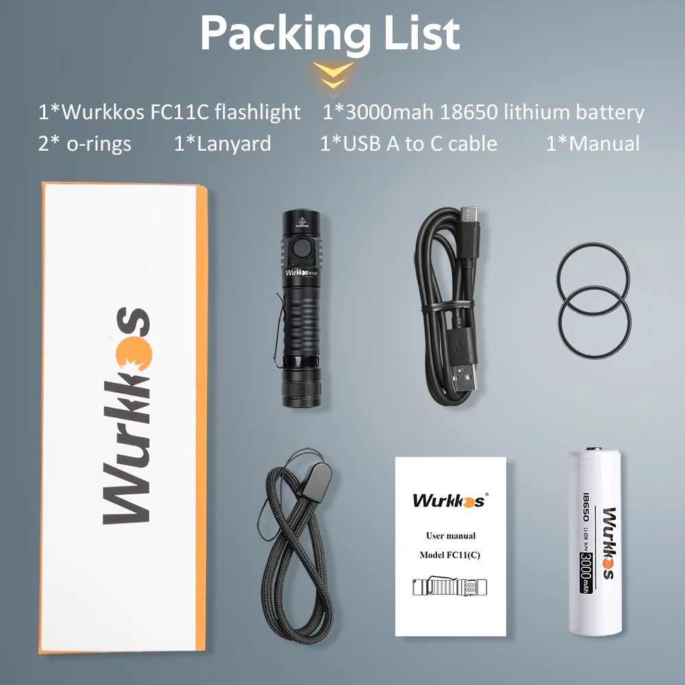 Wurkkos FC11C 1200lm USB-C Flashlight