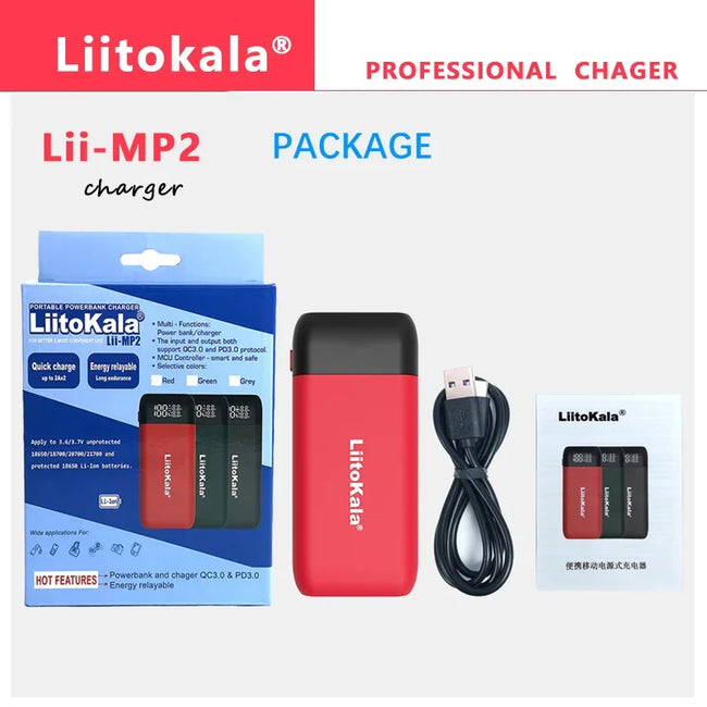 LiitoKala Lii-MP2 Battery Charger & Power Bank