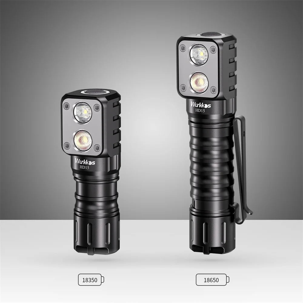 Wurkkos HD15 2000 Lumens Dual-Beam Right-Angle Flashlight