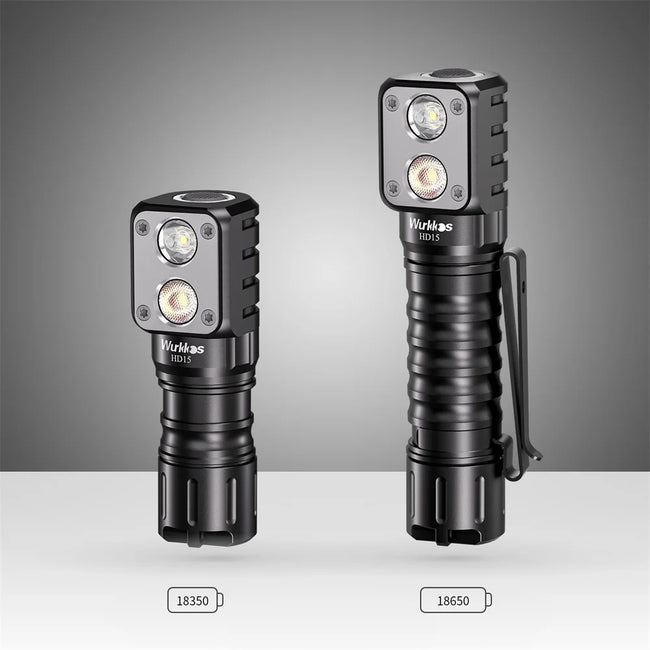 Wurkkos HD15 2000 Lumens Dual-Beam Right-Angle Flashlight