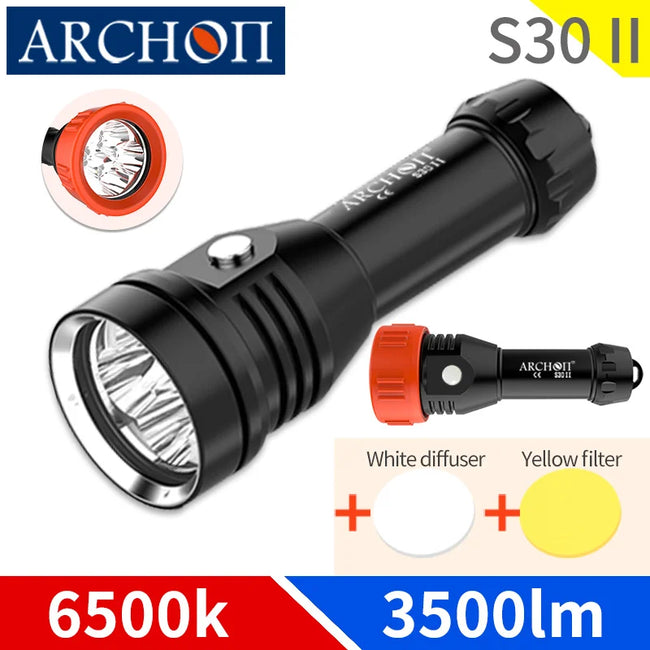 ARCHON S30 II 6500K diving flashlight