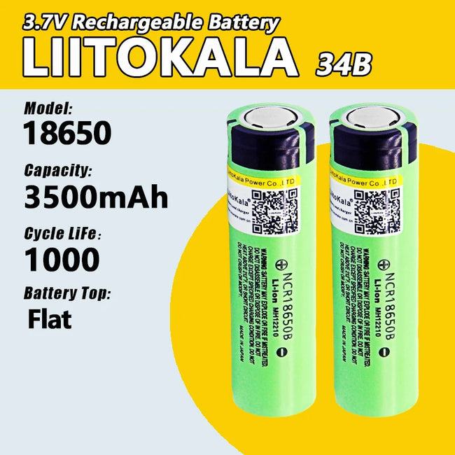LiitoKala 34B NCR18650B 18650 Lithium Rechargeable Battery
