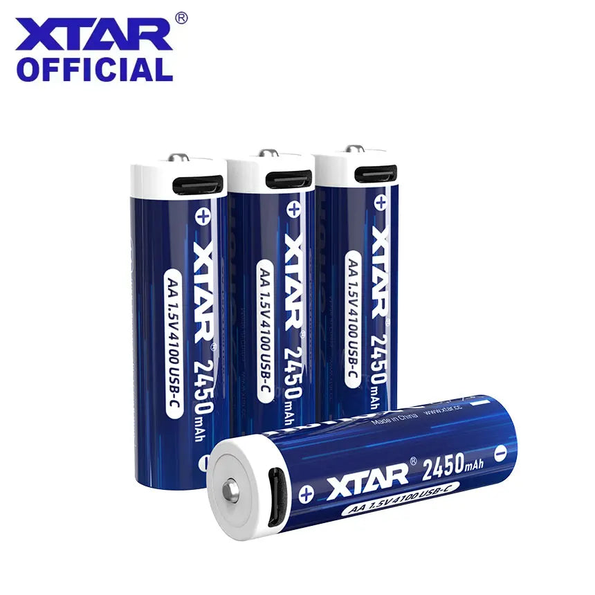 XTAR AA Lithium 4100mWh/2450mAh USB-C Battery with Low Voltage Indicator