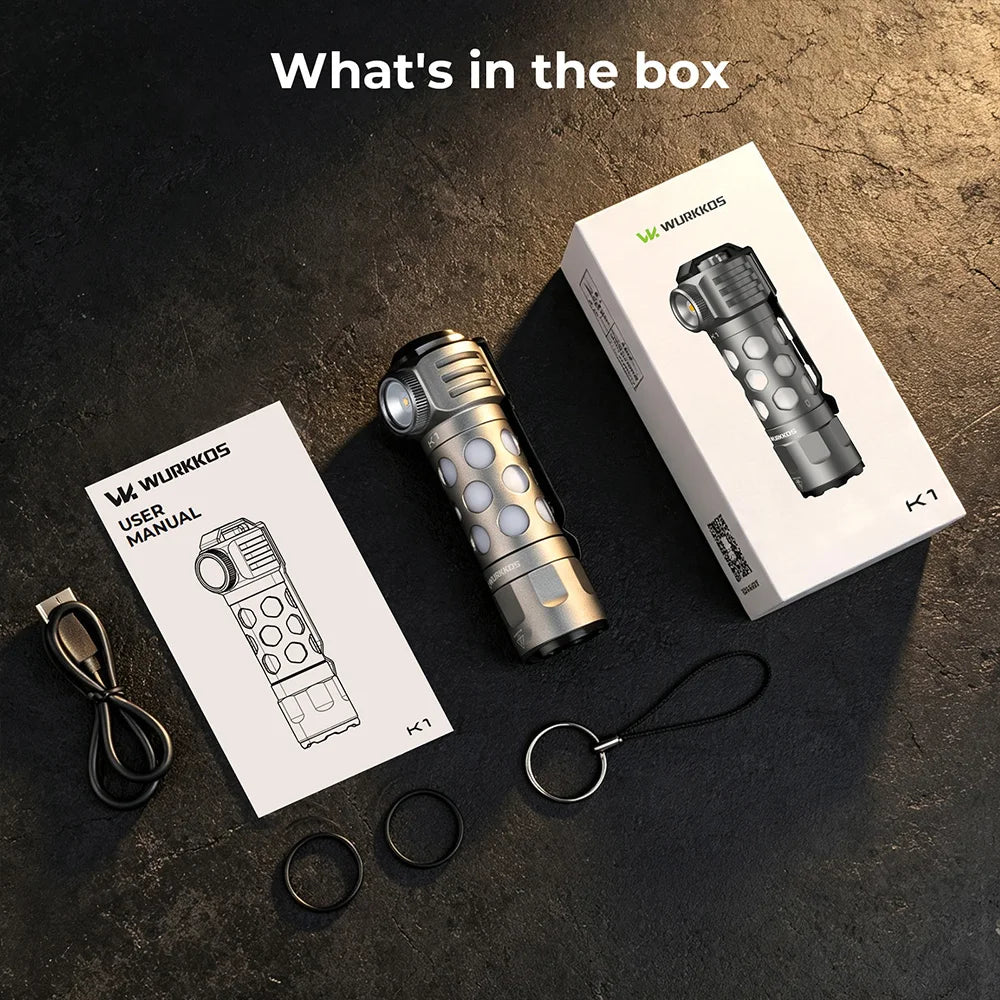 Wurkkos K1 3-in-1 EDC Flashlight – Spot, Flood & 360° Ambient Light