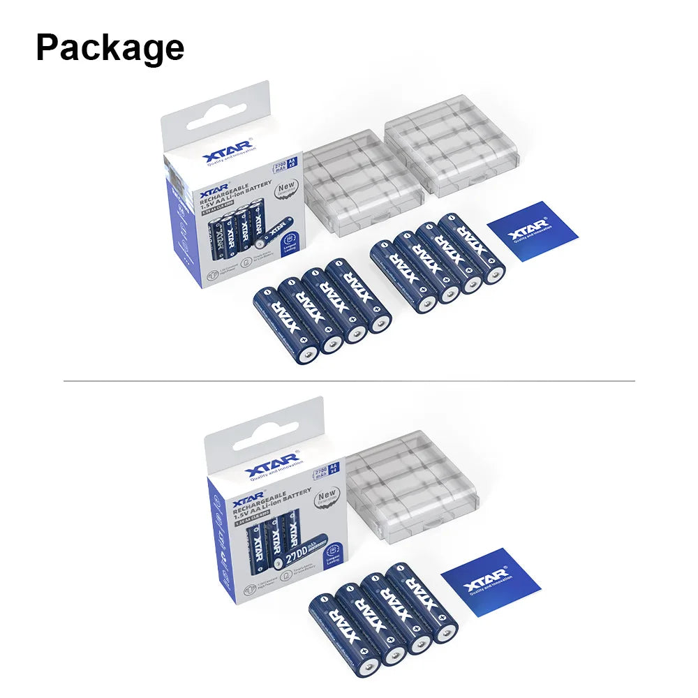 XTAR 1.5V AA 4300 CLR 2700mAh Rechargeable Li-ion Battery
