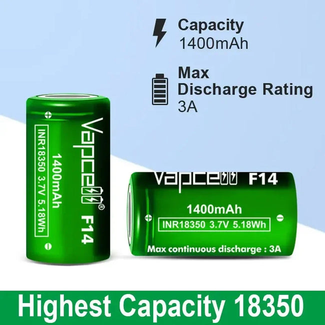 Vapcell F14 1400mah 3A 18350 Battery