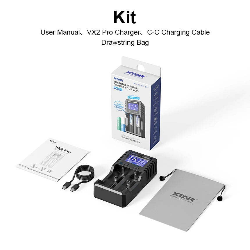 Xtar VX2 Pro Multi-Function Smart Battery Charger