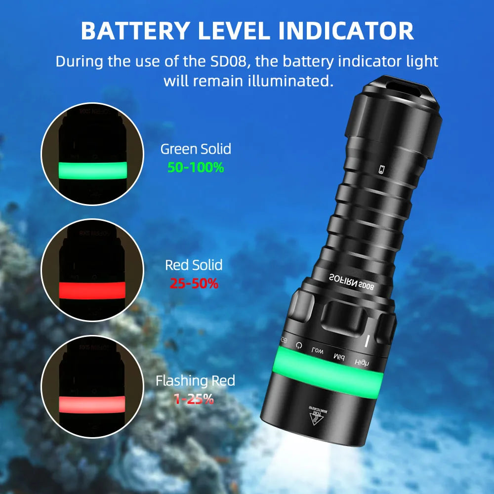 Sofirn SD08 3200lm Diving Flashlight
