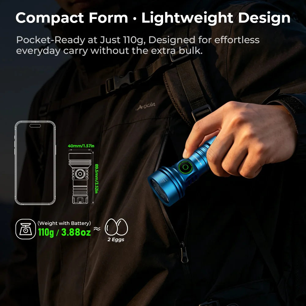 Wurkkos TS11 V2 1600 Lumens 500m EDC Thrower Flashlight