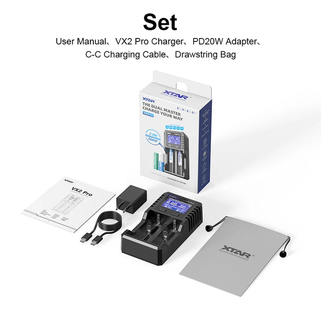 Xtar VX2 Pro Multi-Function Smart Battery Charger