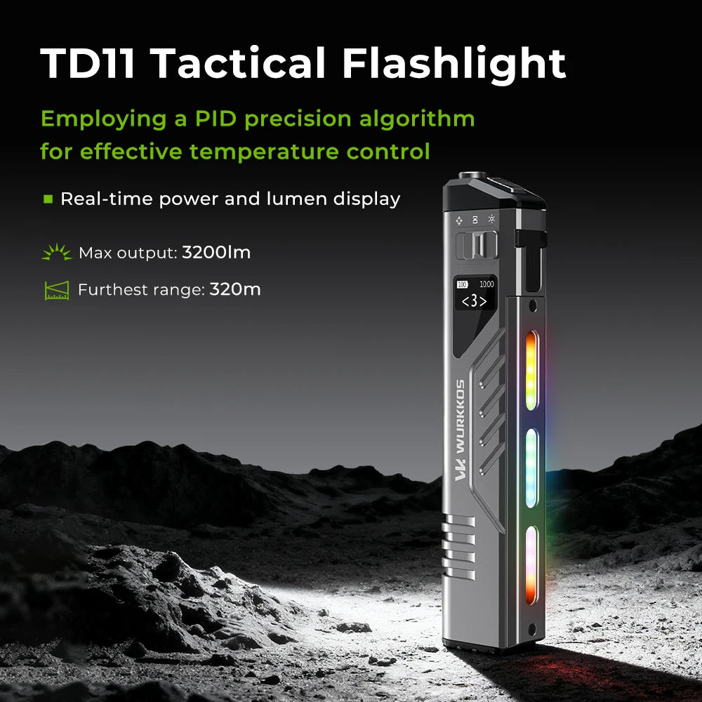 Wurkkos TD11 Smart OLED Tactical Flashlight