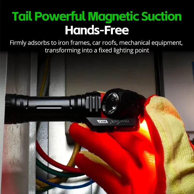 Tank007 WK1 Bidirectional Rotation Magnetic Suction Flashlight