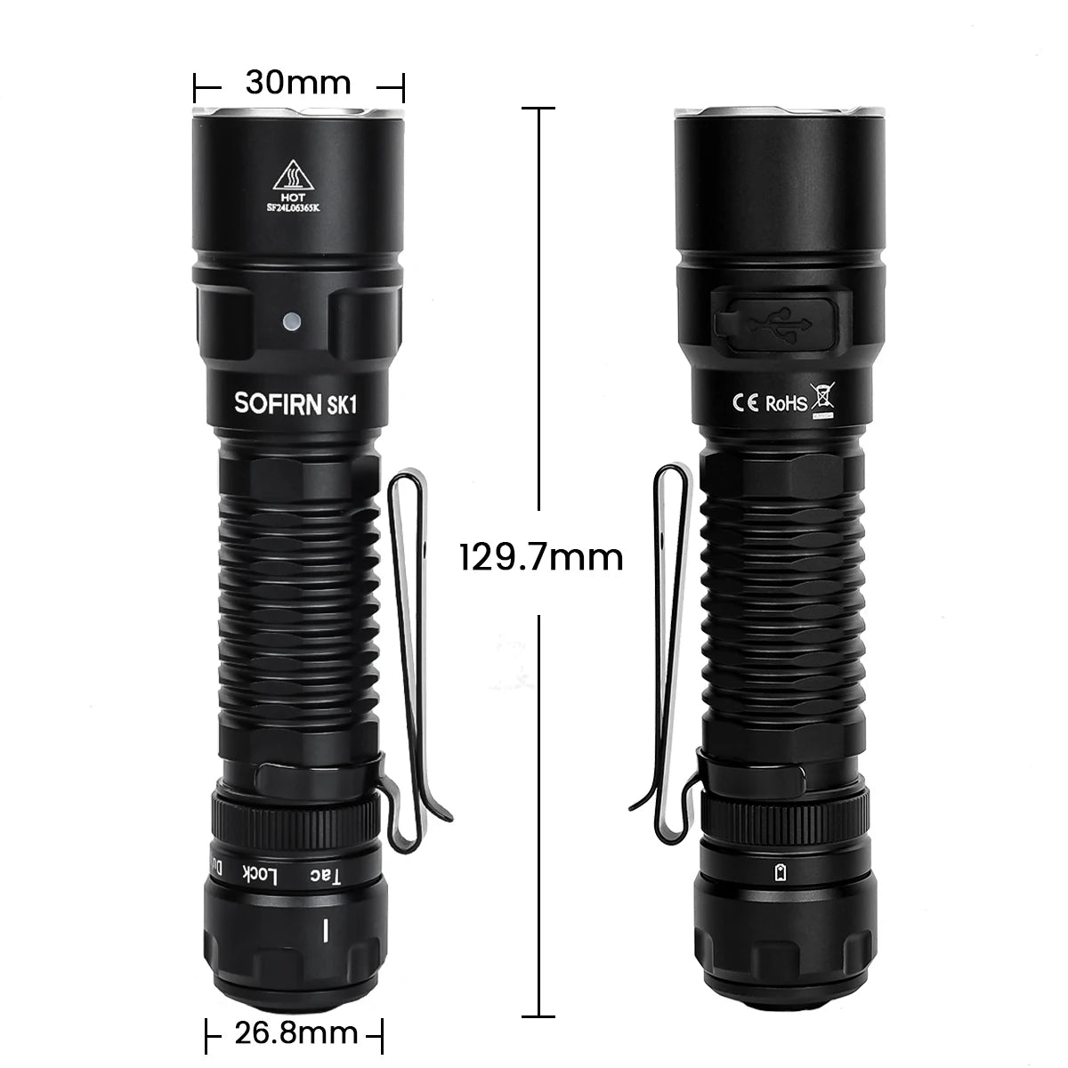 Sofirn SK1 1300lm Tactical Flashlight With Dual Switch