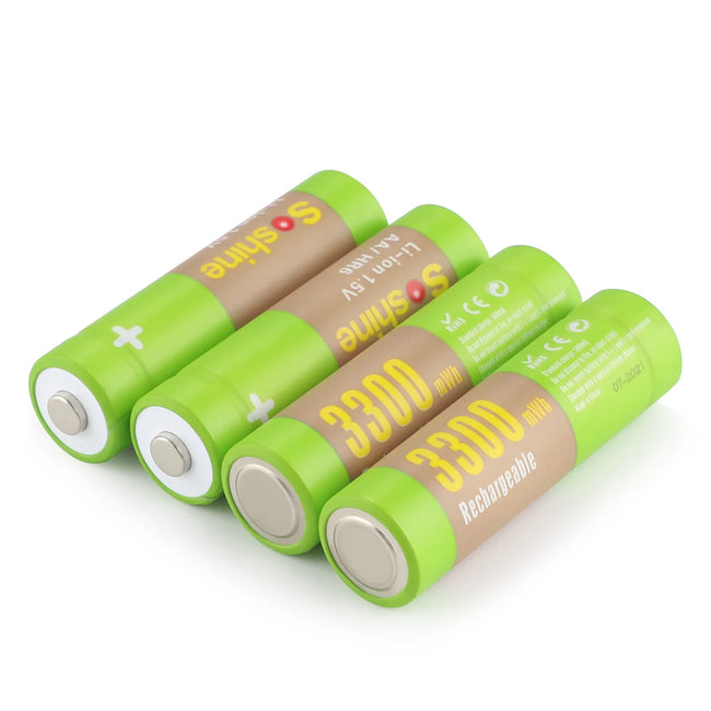 Soshine 1.5V 3300mWh AA Rechargeable Li-ion Battery